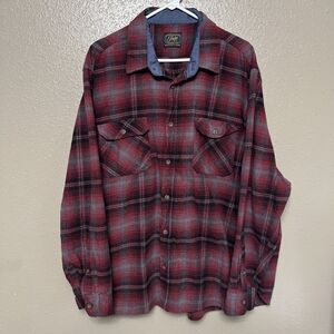 Jachs Heritage Flannel Mens 3XL Plaid Cabincore Camp Work Shirt Utility Shacket